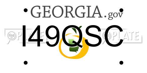 I49QSC Georgia License Plate