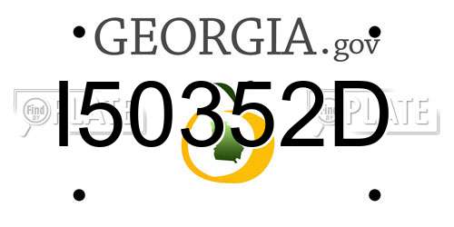 I50352D Georgia License Plate