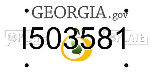I503581 Georgia License Plate