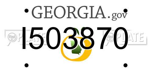 I503870 Georgia License Plate