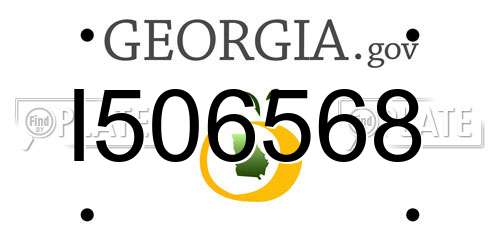 I506568 Georgia License Plate