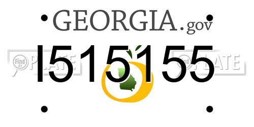 I515155 Georgia License Plate