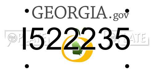 I522235 Georgia License Plate