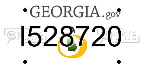 I528720 Georgia License Plate