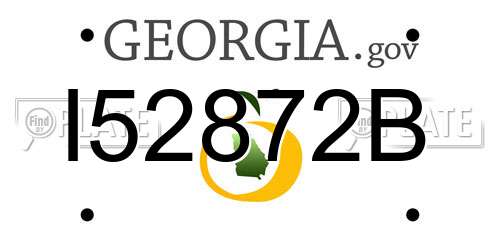 I52872B Georgia License Plate