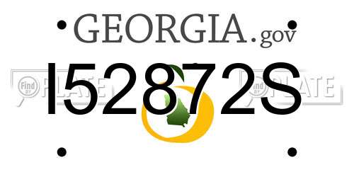 I52872S Georgia License Plate