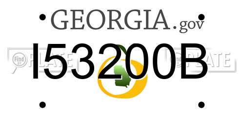 I53200B Georgia License Plate