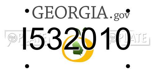 I532010 Georgia License Plate