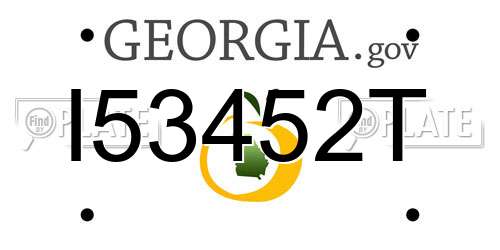 I53452T Georgia License Plate