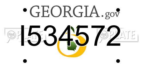 I534572 Georgia License Plate
