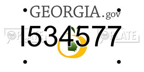 I534577 Georgia License Plate