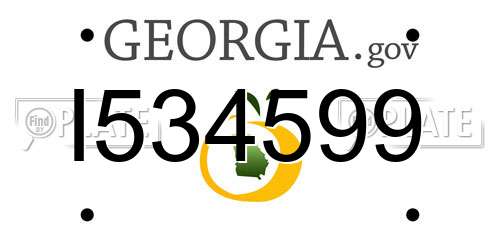 I534599 Georgia License Plate