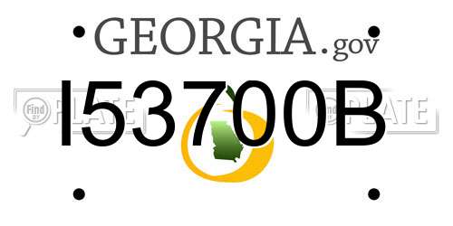 I53700B Georgia License Plate