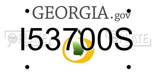I53700S Georgia License Plate