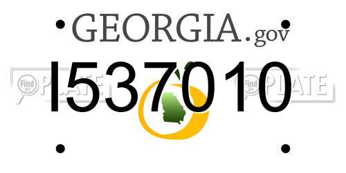 I537010 Georgia License Plate