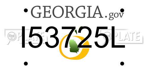 I53725L Georgia License Plate
