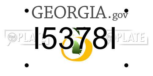 I5378I Georgia License Plate