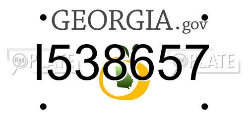 I538657 Georgia License Plate
