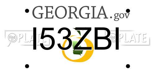 I53ZBI Georgia License Plate
