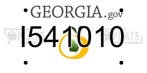 I541010 Georgia License Plate