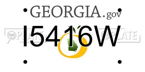 I5416W Georgia License Plate