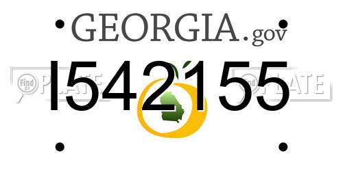 I542155 Georgia License Plate