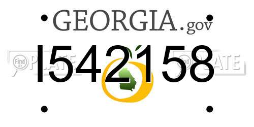 I542158 Georgia License Plate