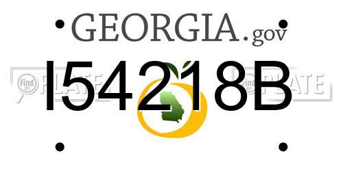 I54218B Georgia License Plate