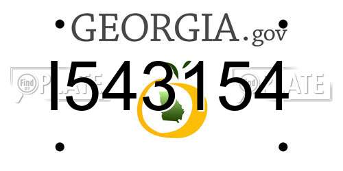 I543154 Georgia License Plate