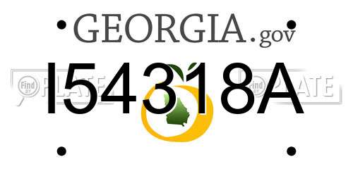 I54318A Georgia License Plate