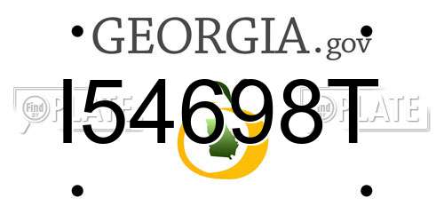 I54698T Georgia License Plate