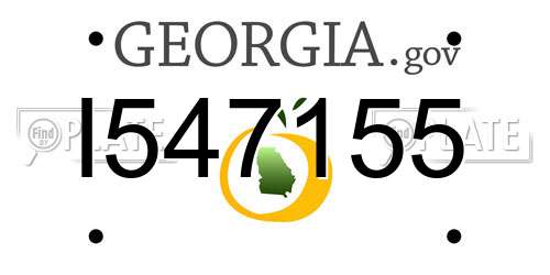 I547155 Georgia License Plate