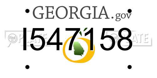 I547158 Georgia License Plate