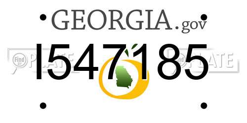 I547185 Georgia License Plate