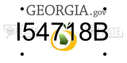 I54718B Georgia License Plate