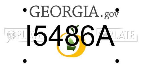 I5486A Georgia License Plate