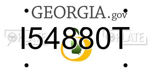 I54880T Georgia License Plate