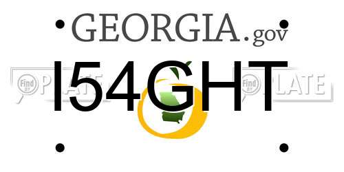 I54GHT Georgia License Plate