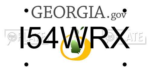I54WRX Georgia License Plate
