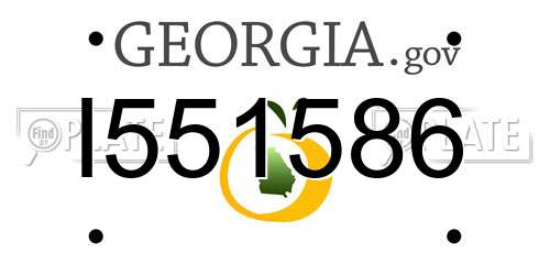 I551586 Georgia License Plate