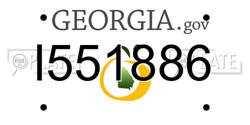 I551886 Georgia License Plate