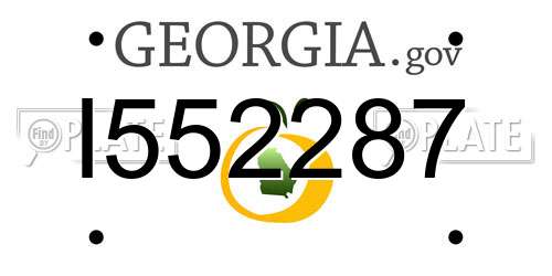 I552287 Georgia License Plate