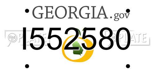 I552580 Georgia License Plate