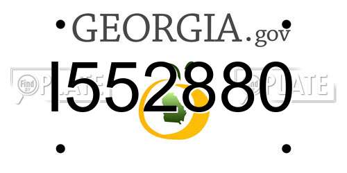I552880 Georgia License Plate