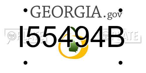 I55494B Georgia License Plate