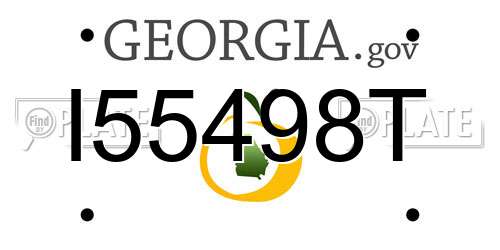 I55498T Georgia License Plate