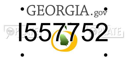 I557752 Georgia License Plate