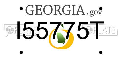 I55775T Georgia License Plate