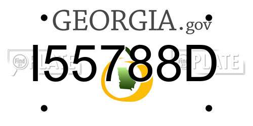 I55788D Georgia License Plate