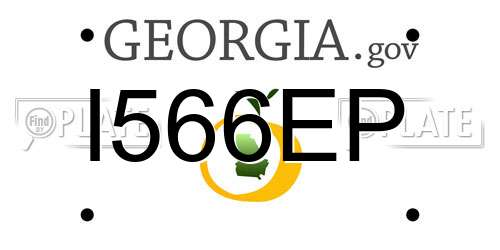 I566EP Georgia License Plate
